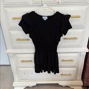 Cheryl Kids Black Dress with Ruffle Sleeves
